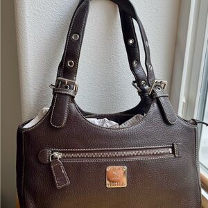 Authentic Vintage MCM München Dark Brown Leather Shoulder Bag